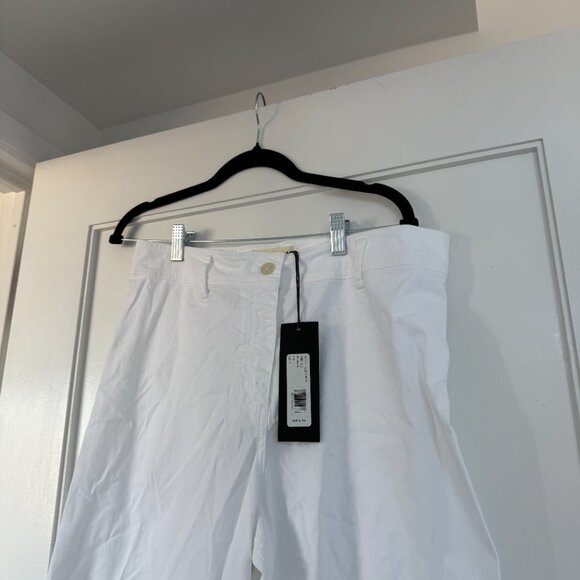 NWT Nili Lotan Megan Pants White Twill Ankle Length High Rise Wide Leg Sz 10 - Picture 4 of 7